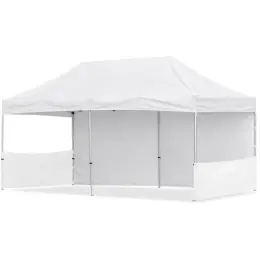Coated Steel Sublimated Gazebo 6m x 3m - 1 Long Full-Wall Skin - 2 Short Half-Wall Skins Solid White Unbranded